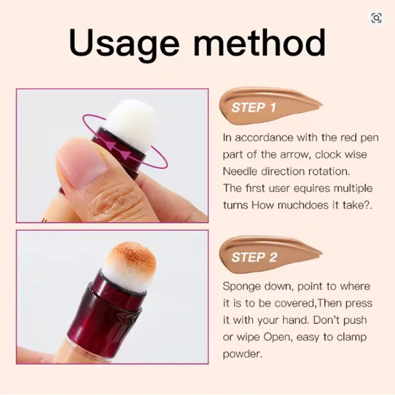 USHAS 12 couleurs tête d'éponge rotative fond de teint liquide anti-correcteur longue durée liquide n'enlève pas le maquillage correcteur imperméable