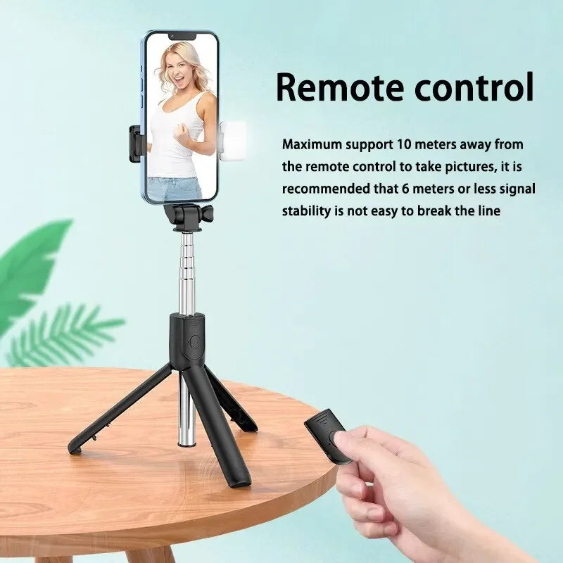 Trépied extensible Selfie Stick Trépied téléphonique avec selfies de groupe/diffusion en direct/enregistrement vidéo compatible avec tous les téléphones portables
