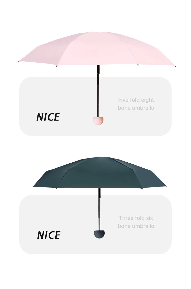 Parapluie de voyage Compact Léger Portable Automatique Solide Imperméable Parapluies pliants avec 6 côtes renforcées Fermeture automatique
