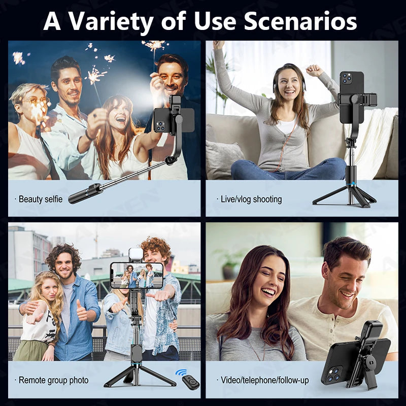 Trépied C01s Selfie Stick avec lumière de remplissage, monopode détachable de support de téléphone, télécommande Bluetooth sans fil pour Huawei iPhone Android