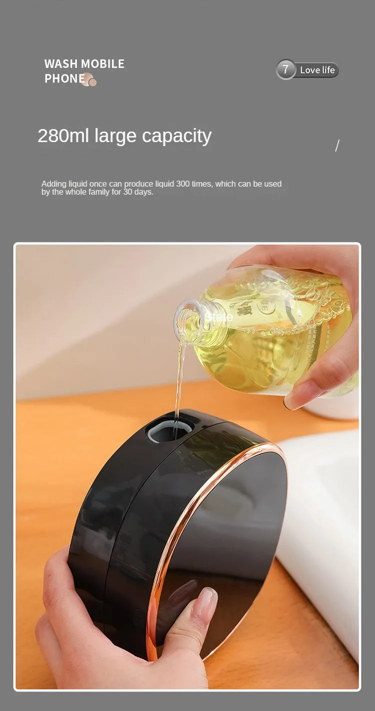Distributeur de savon liquide à capteur de lavage à main à induction automatique sans contact avec capteur infrarouge avec affichage numérique de la température