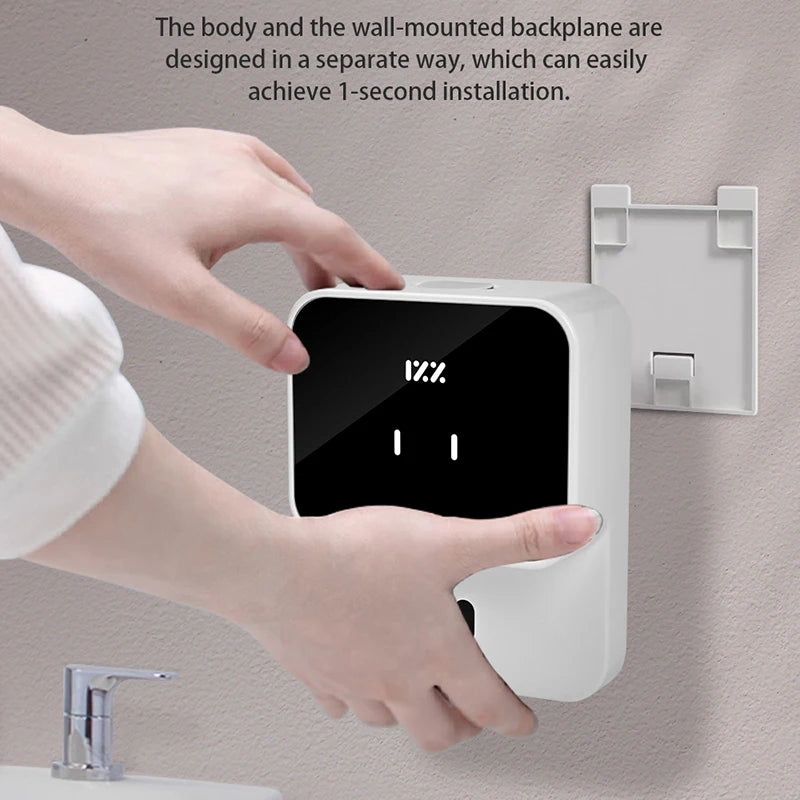Distributeurs de savon liquide Rechargeable mural 280ML à réglage à trois vitesses Distributeur automatique de mousse Machine de désinfectant pour les mains