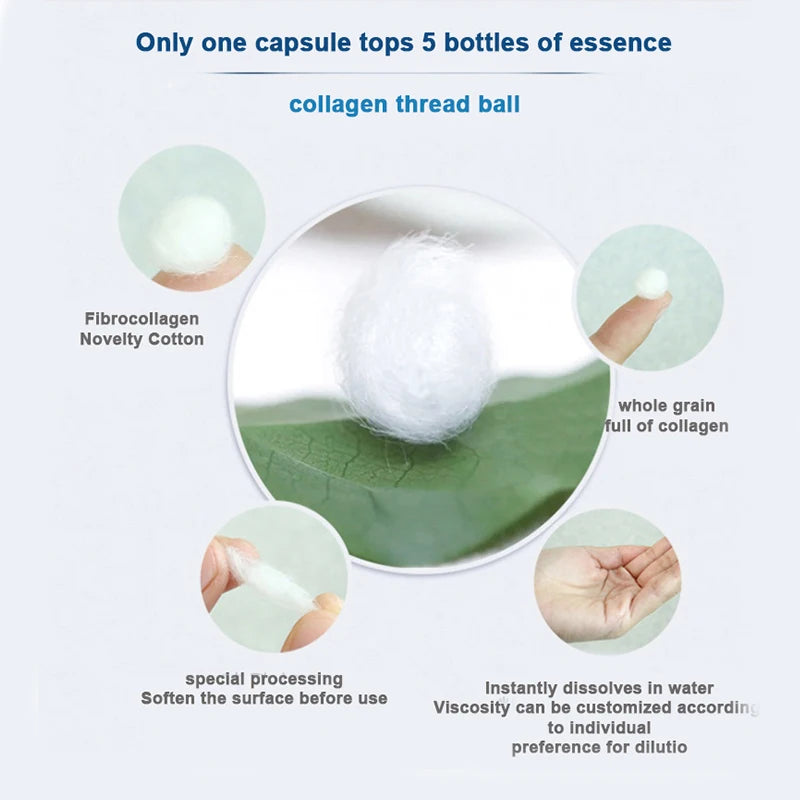 Sérum coréen pour le visage à base de protéines de soie hydrolysées et de collagène.
