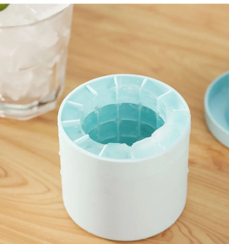 Moule à glaçons en silicone Seau à glace rond Été Fait maison DIY Réfrigérateur Freeze Ice Maker Creative Ice Cube Mold Barware Tools