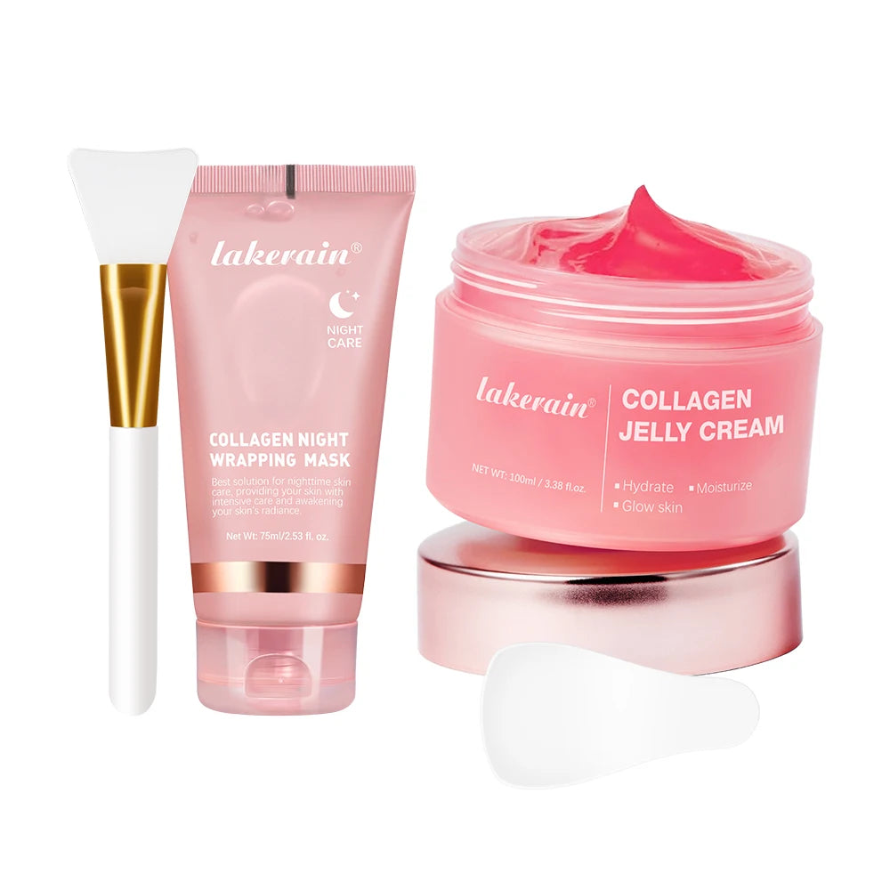 Crème de collagène Masque facial de nuit au collagène hydrolysé.