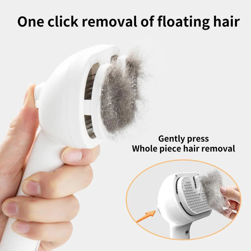 Peigne Vapeur Massant pour Chiens et Chats – Tête Ronde Sécurisée, Dents Souples & Spray Hydratant | Brosse Universelle Anti-Noeuds