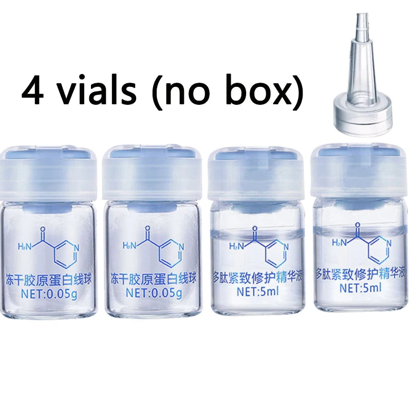 Sérum coréen pour le visage à base de protéines de soie hydrolysées et de collagène.