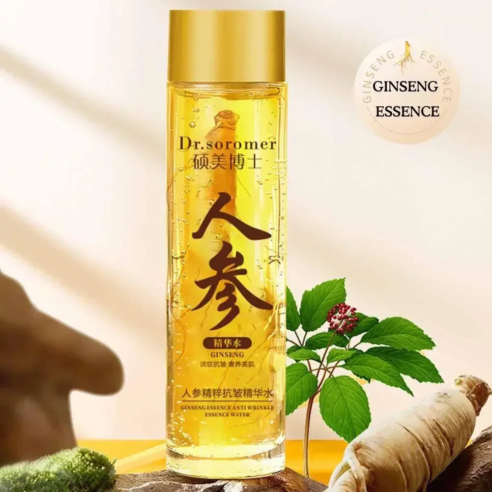 Gold Ginseng Face Essence Polypeptide Lightning Moisture Smoothing Facial Serum pour les soins de la peau 120ml/30ml Ginseng Toner