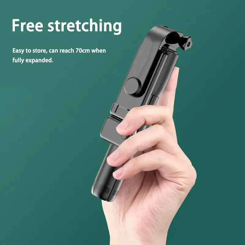 Trépied extensible Selfie Stick Trépied téléphonique avec selfies de groupe/diffusion en direct/enregistrement vidéo compatible avec tous les téléphones portables