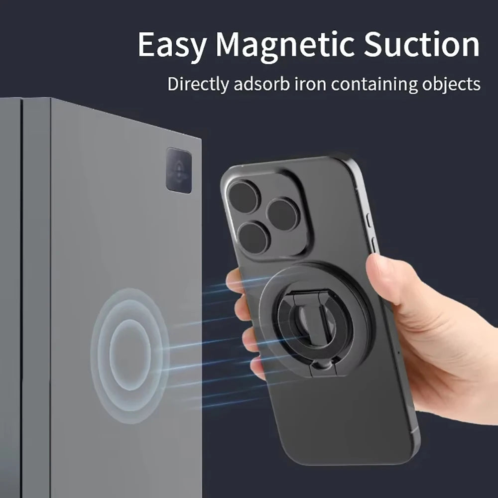 Support d'anneau de téléphone magnétique double face Support de téléphone portable pliable portable Support de voiture Accessoires de téléphone pour iPhone Huawei Xiaomi