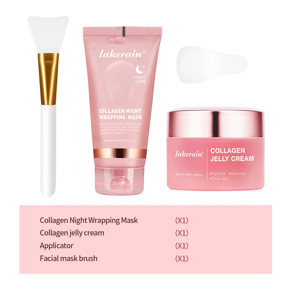 Crème de collagène Masque facial de nuit au collagène hydrolysé.