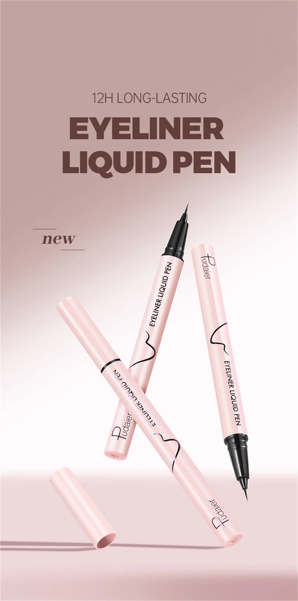 Waterproof Black Liquid Eyeliner Pen Ultra-Fine Anti Smudge Lasting Smooth Lying Silkworm Eyes Liner Pencils Eye Makeup Tools