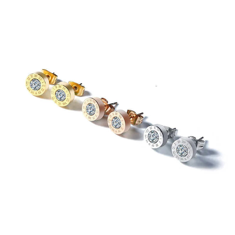 Boucles d'oreilles à clous en acier inoxydable et acrylique pour homme et femme, bijoux vintage avec chiffres romains.