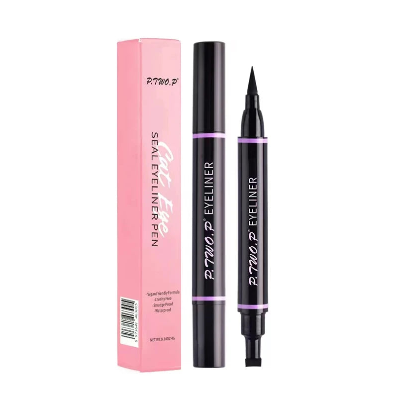 P.TWO.P Stamp Eyeliner Crayon 1 Pcs Double-end Imperméable À Séchage Rapide Longue Durée Eyeliner Liquide Maquillage Yeux Outil De Cosmétiques