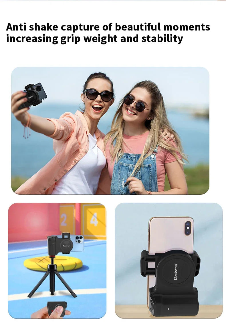Smartphone Selfie Handle Phone Camera Snap Grip avec télécommande d’obturateur détachable pour iPhone 16/15/14 Vlog Video Shoot Accessoire
