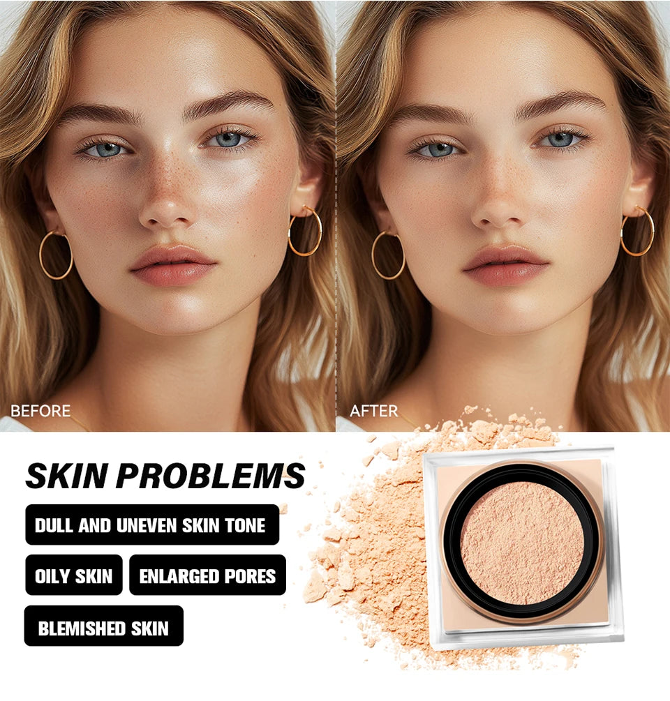 poudre de fixation en Contrôle de longue durée Visage naturel mat Imperméable BrighTening Poudre en vrac Maquillage Cosmétiques