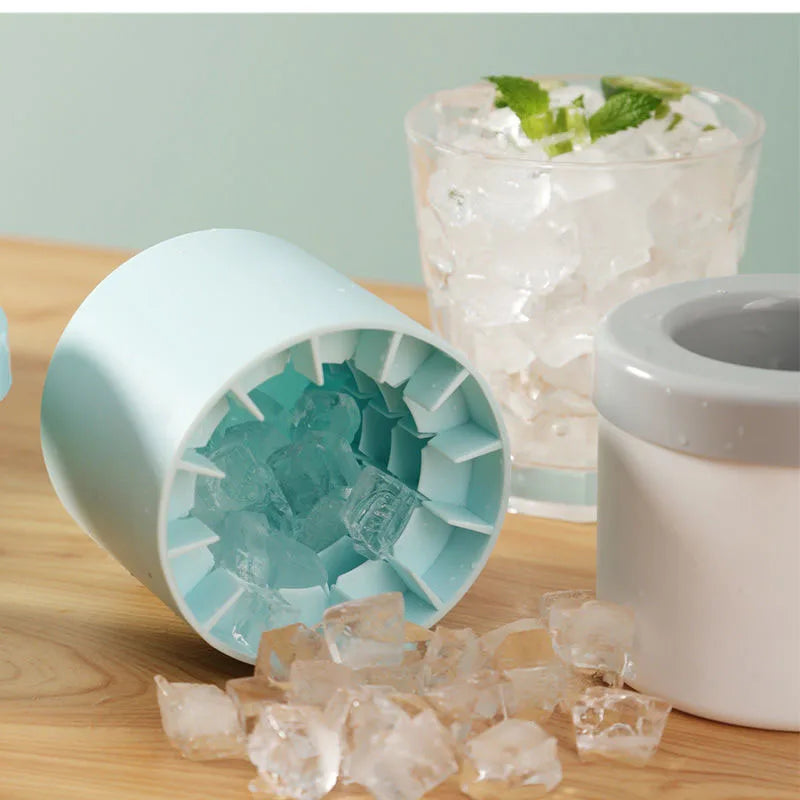 Moule à glaçons en silicone Seau à glace rond Été Fait maison DIY Réfrigérateur Freeze Ice Maker Creative Ice Cube Mold Barware Tools