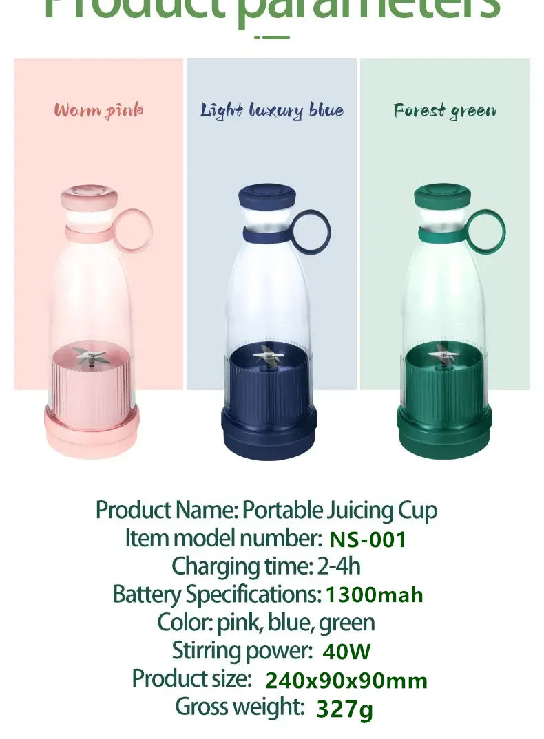 Presse-agrumes électrique Tasse 6 lames Mélangeur Milkshake Machine USB Portable Fruit Milk Mixing Tool Mini Fresh Juice Blender