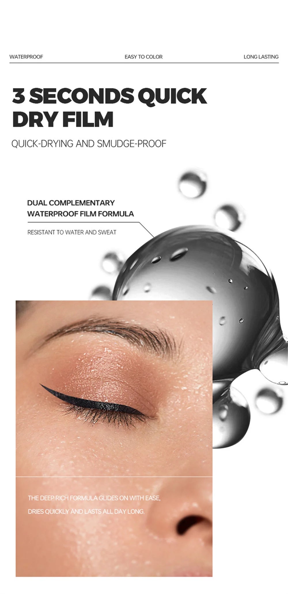 Waterproof Black Liquid Eyeliner Pen Ultra-Fine Anti Smudge Lasting Smooth Lying Silkworm Eyes Liner Pencils Eye Makeup Tools