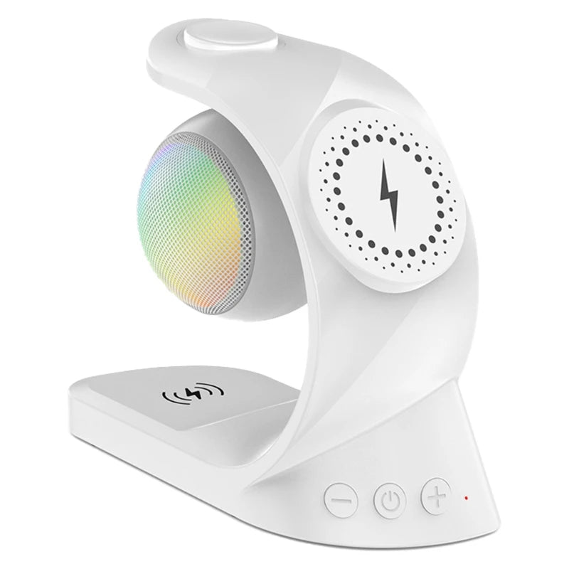 Portable Wireless Speaker with Clear Sound LED Light Effect Charging Station
