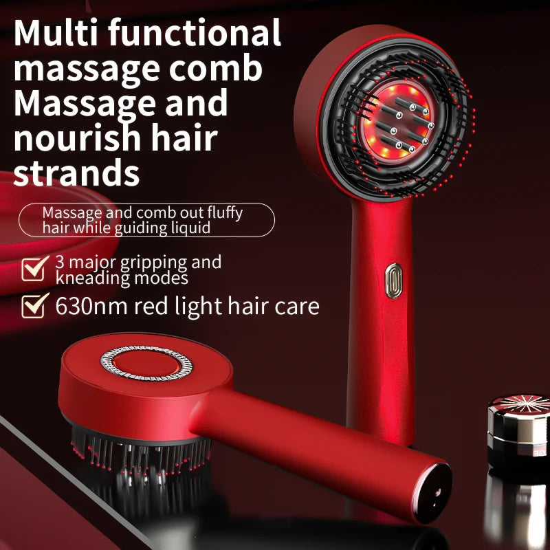Brosse de massage à vibration électrique, portable, Applicateur liquide Masseur de cuir chevelu et Croissance des cheveux.