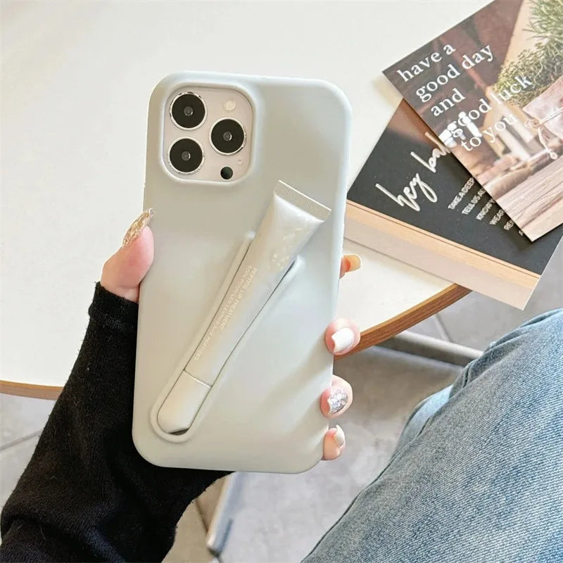 Coque de téléphone en silicone souple avec rouge à lèvres pour iPhone 16, 15, 14 Pro Max, X, XS, XR, 13, 12, Mini, 11, 6, 7, 8 Plus