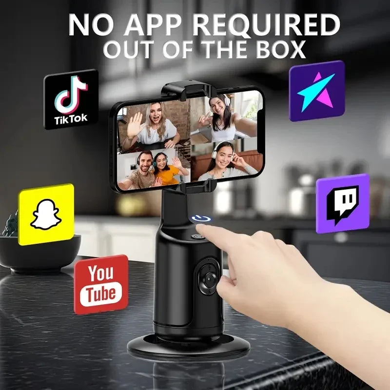 Rotation à 360 Suivi automatique du visage, trépied Smart Selfie Stick Suivi rapide, visage et des objets Cameraman Robot Mount