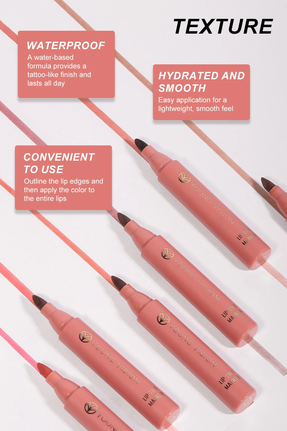 Stylo à Lèvres Précis – 6 Couleurs Intenses | Mat & Longue Tenue