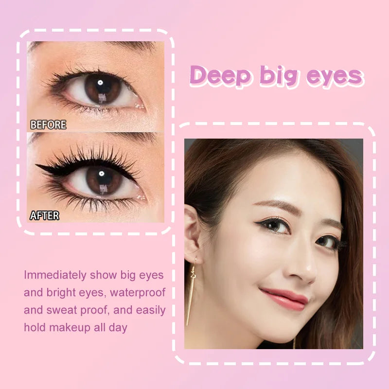P.TWO.P Stamp Eyeliner Crayon 1 Pcs Double-end Imperméable À Séchage Rapide Longue Durée Eyeliner Liquide Maquillage Yeux Outil De Cosmétiques