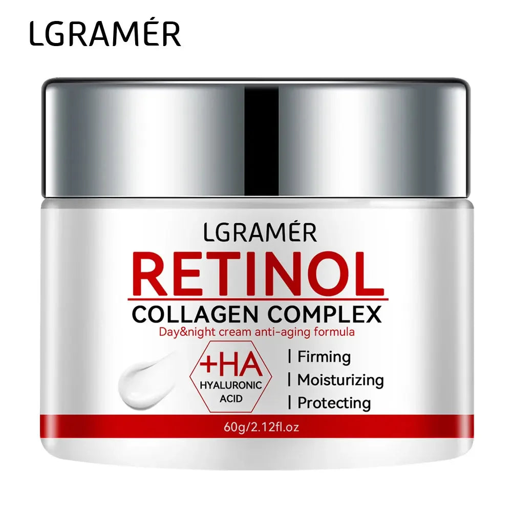 Crème raffermissante au rétinol et Collagène Rides lisses Crème pour le visage, hydratante et Éclaircissante