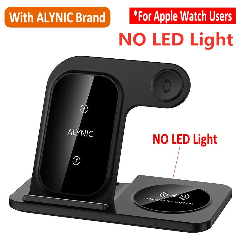 Support de chargeur sans fil pliable 3 en 1 pour iPhone 15 14 13 12 Pro Max Mini iWatch AirPods 3/2 Support de station de charge rapide