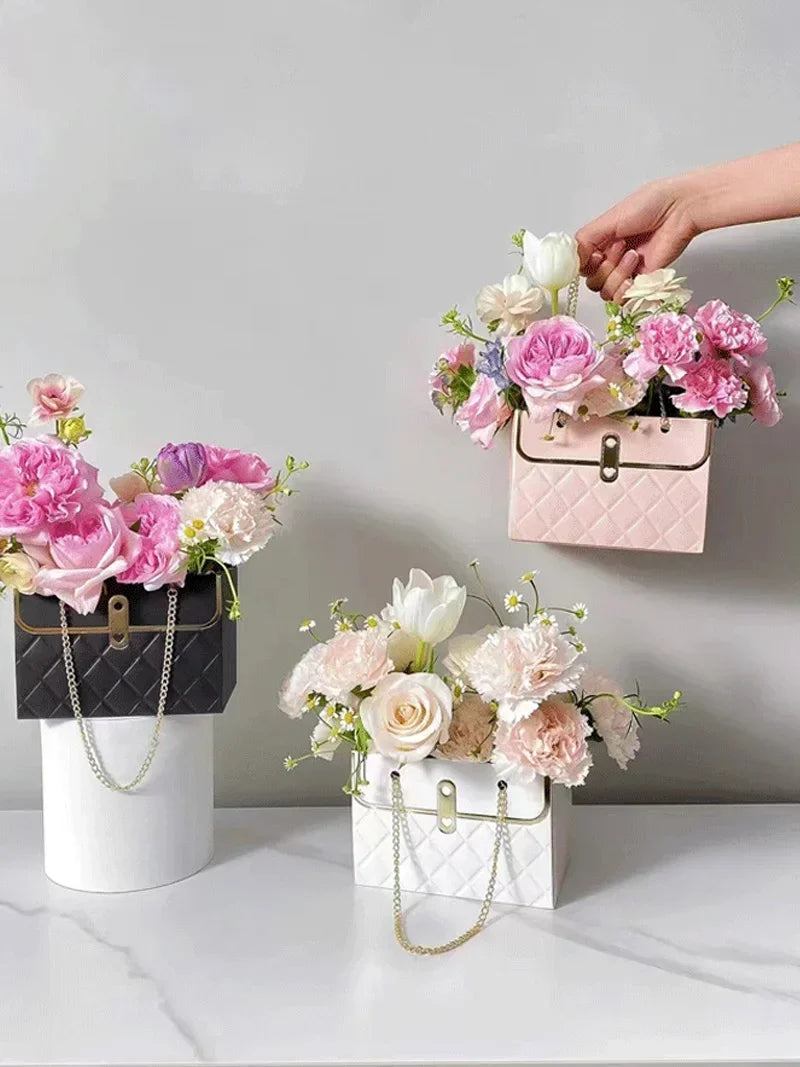Boîte à fleurs, boîte d'emballage de roses, portable, pour la Saint-Valentin
