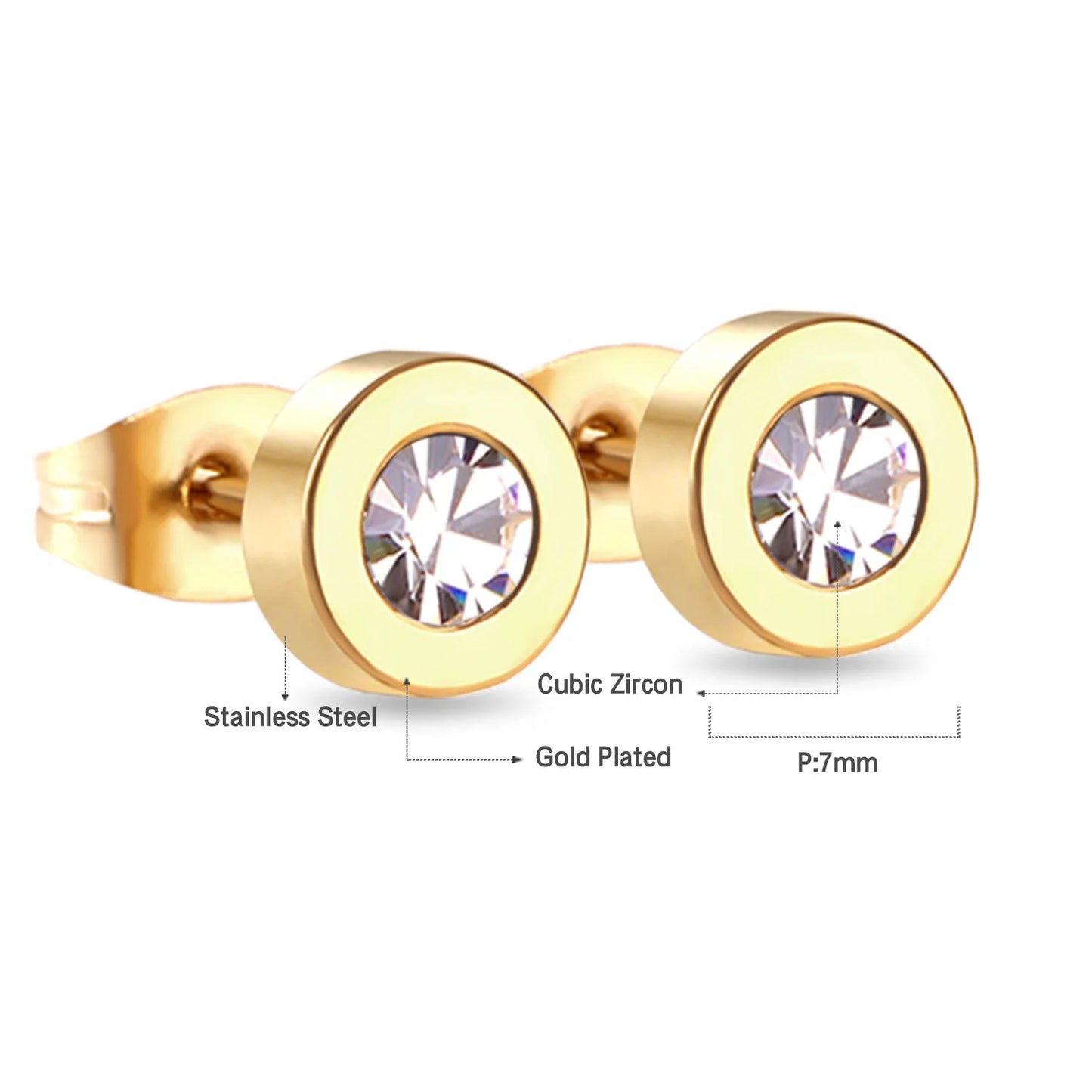 LUXUSTEEL Boucles d'oreilles en cristal acrylique en acier inoxydable pour femmes Hommes Punk Roman Number Clear Black CZ Bling Bijoux d'oreille de mode