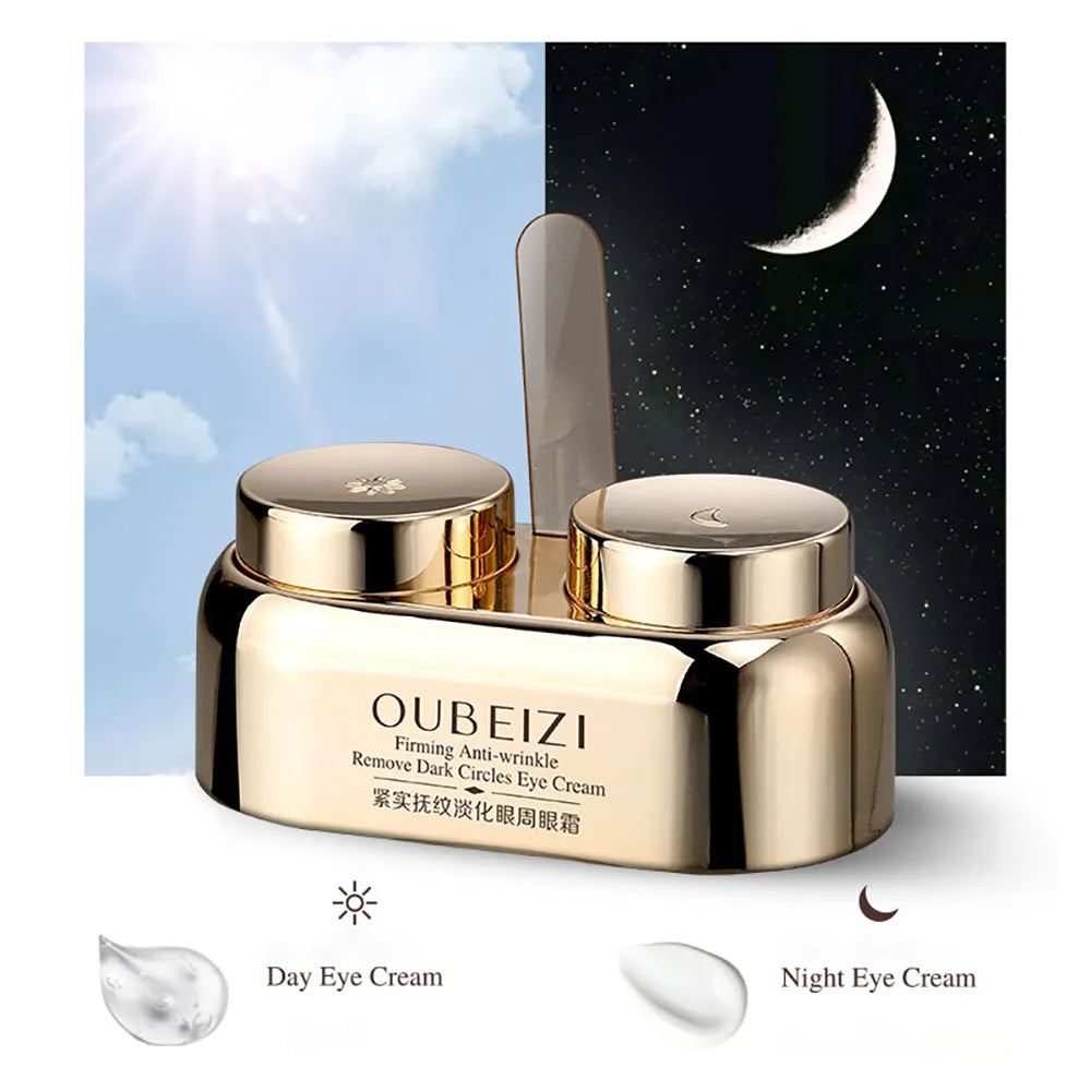 40g Crème de jour pour les yeux Crème pour les yeux de nuit Double soin de la peau Réduire les cernes Resserre le contour des yeux Anti-rides Gonflures des yeux Soins des yeux