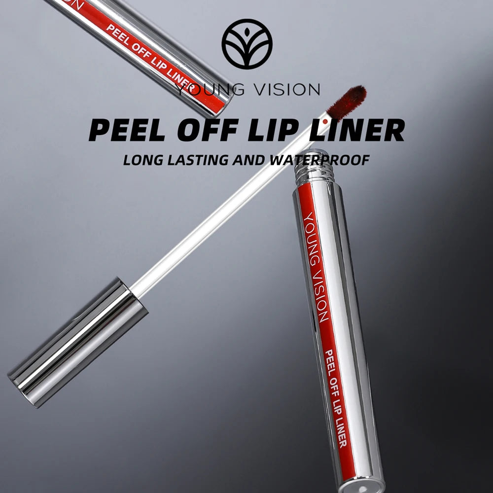 YOUNG VISION Tear-Off Lip Liner Peel-Off Lip Liner Matte Smudge-Free Hook & Loop Lip Pencil Crayon de maquillage 3 couleurs