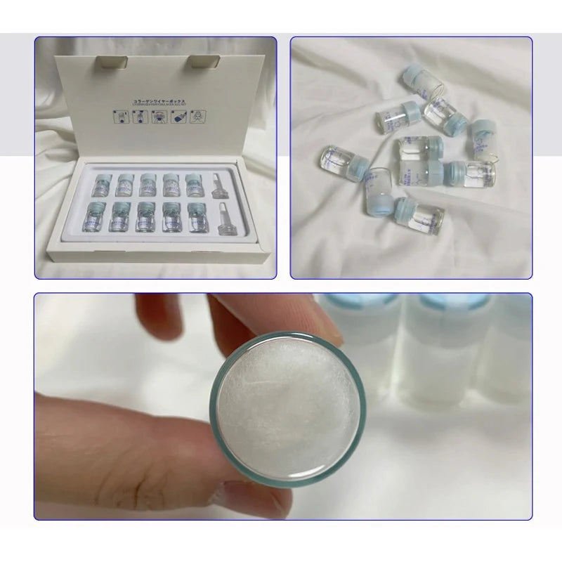 Sérum coréen pour le visage à base de protéines de soie hydrolysées et de collagène.