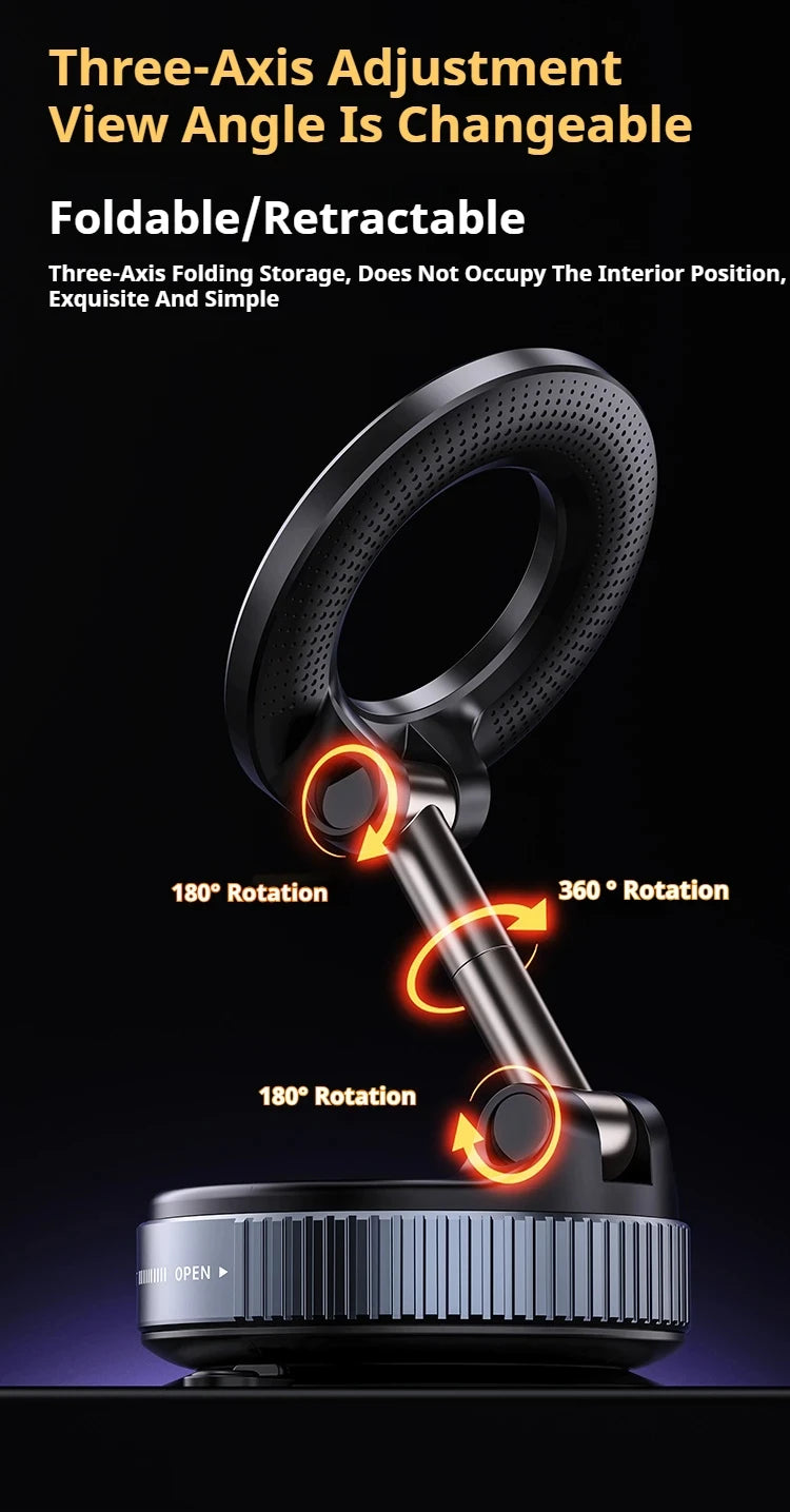 Pour le support de téléphone de voiture Magsafe 360 support. d'adsorption sous vide intelligent Support de pare-brise, magnétique stable