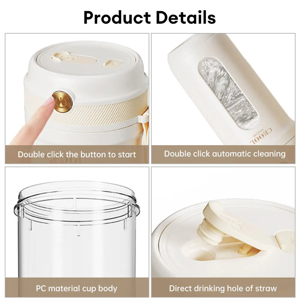 cette tasse rechargeable de 350ml vous permet de créer des boissons saines et délicieuses en quelques secondes. Idéal pour les voyages et les pique-niques