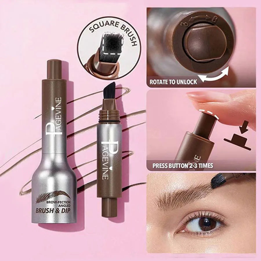 Crème de teinture pour sourcils imperméable longue durée avec pinceau, crayon à sourcils liquide anti-taches pour des sourcils précis et d'aspect naturel