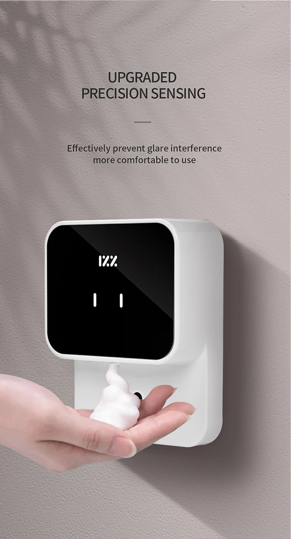 Distributeurs de savon liquide Rechargeable mural 280ML à réglage à trois vitesses Distributeur automatique de mousse Machine de désinfectant pour les mains