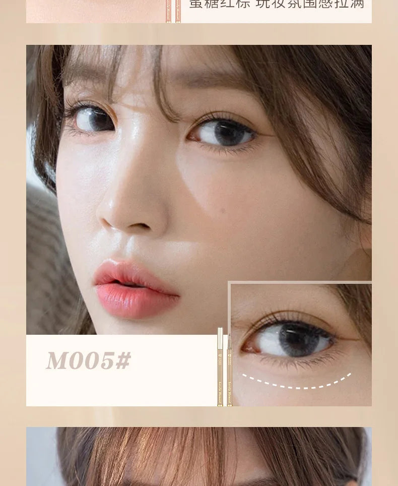 Eyeliner liquide ultra-fin Imperméable Paillettes Matte Black Shiny Eyeliner Lying Silkworm Pen Eye Beauty Party Makeup Tools