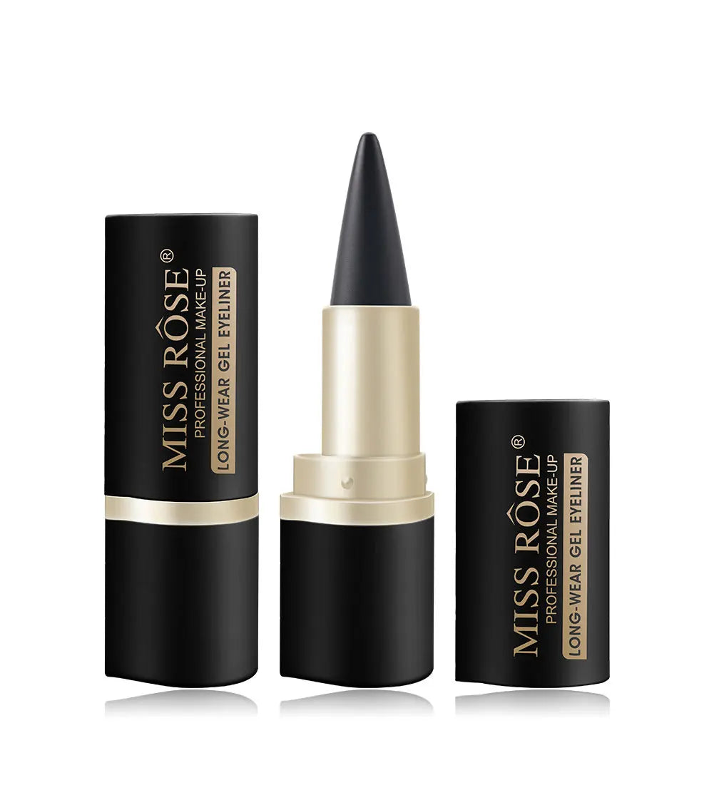 Eyeliner imperméable à séchage rapide, mat à extrémité unique noir solide.