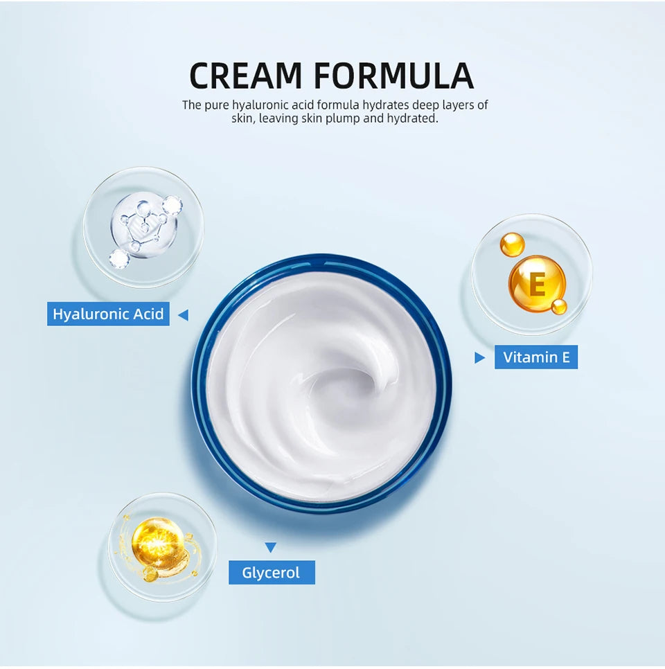 Crème en gel à l'acide hyaluronique Hydratant pour le visage hydratant pour hydrater et lisser la peau extra-sèche Nourrir améliorer le grains de peau