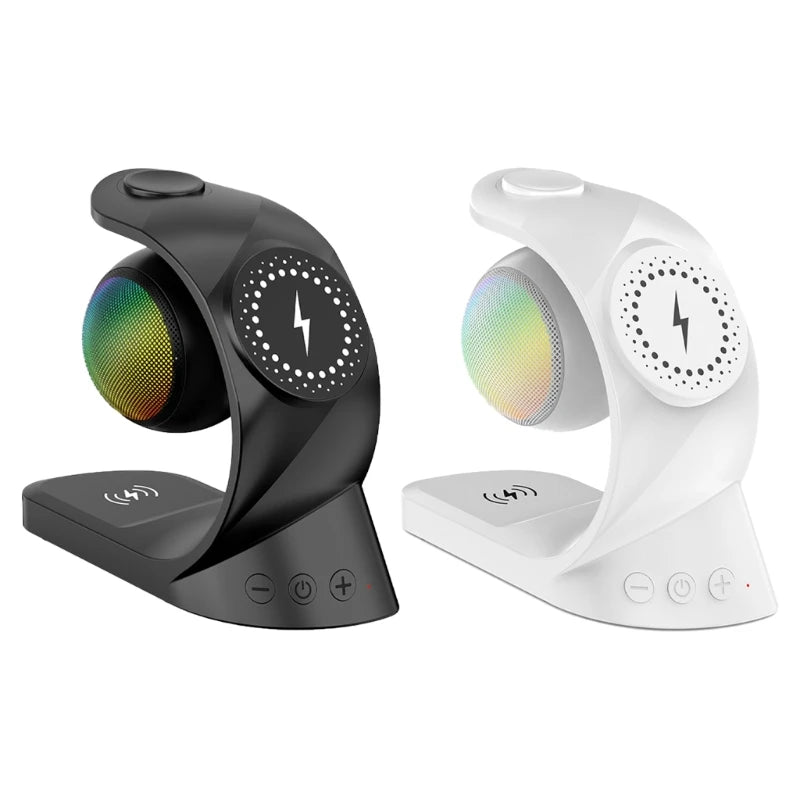 Portable Wireless Speaker with Clear Sound LED Light Effect Charging Station