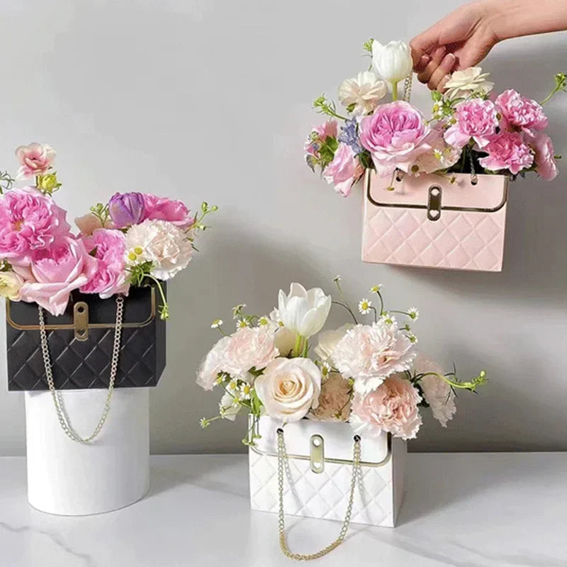 Boîte à fleurs, boîte d'emballage de roses, portable, pour la Saint-Valentin