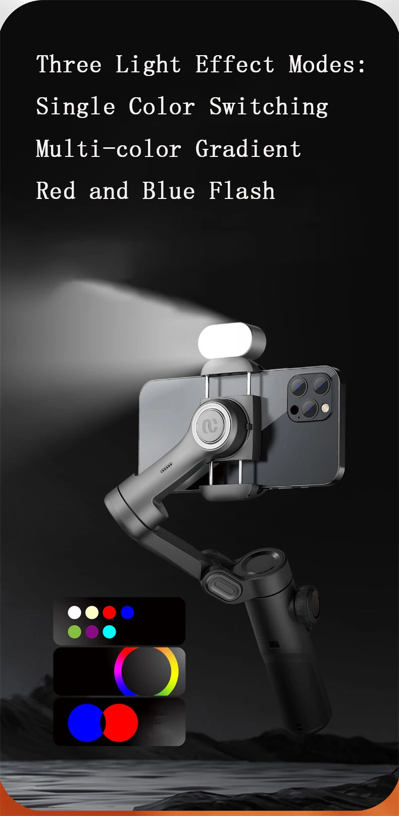 RGB magnétique pour les stabilisateurs de Grimbal La lumière LED portable Gimbal Stabilizer