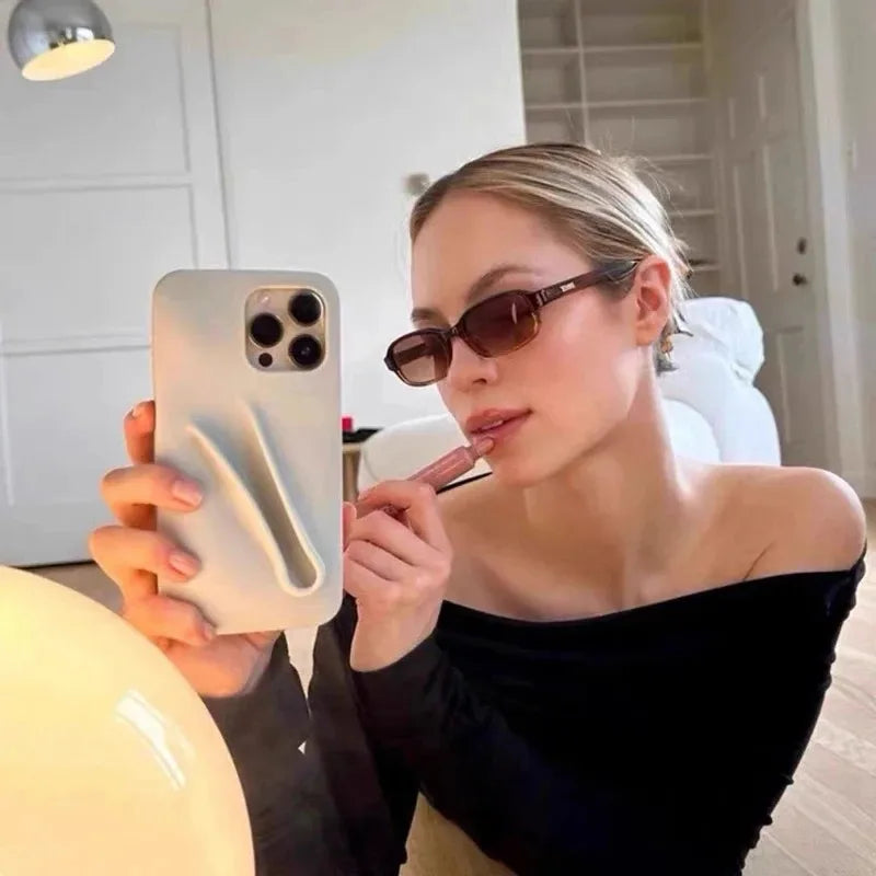Coque de téléphone en silicone souple avec rouge à lèvres pour iPhone 16, 15, 14 Pro Max, X, XS, XR, 13, 12, Mini, 11, 6, 7, 8 Plus