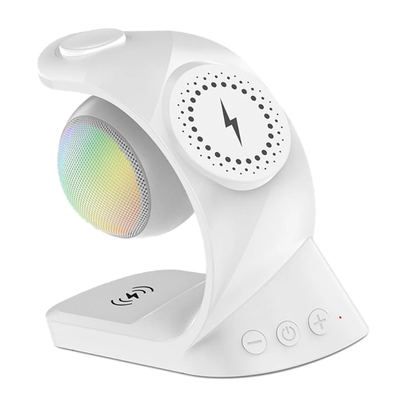 Portable Wireless Speaker with Clear Sound LED Light Effect Charging Station