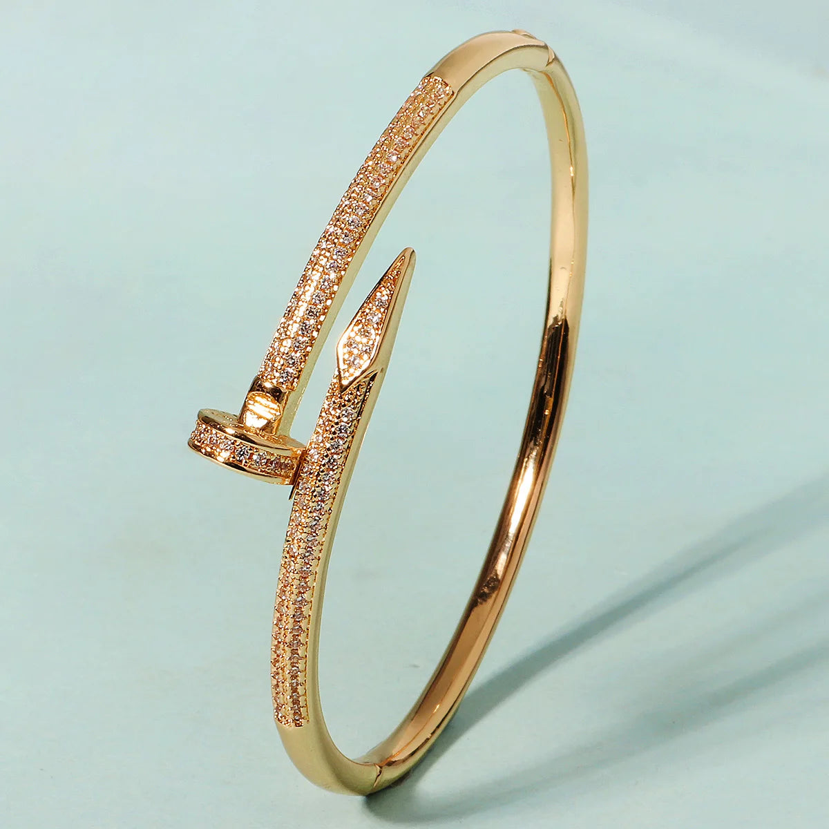 Bracelet Classique en Acier Inoxydable – Zircon Scintillant pour Femme
