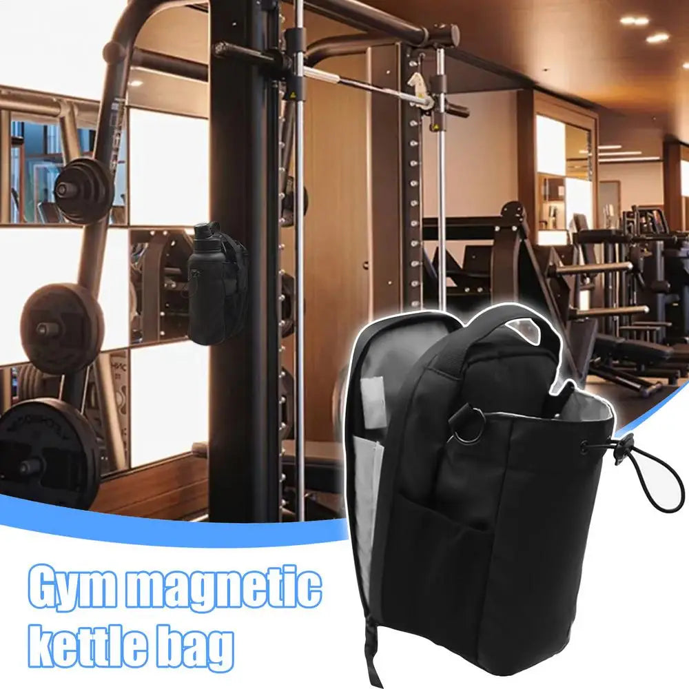 Sac à bandoulière magnétique pour salle de sport Bouteille d’eau et support de téléphone Sac à bandoulière imperméable pour les sports de plein air Accessoires de fitness de voyage